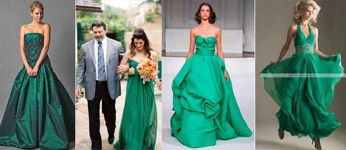 Collection of Emerald Green Wedding Dresses